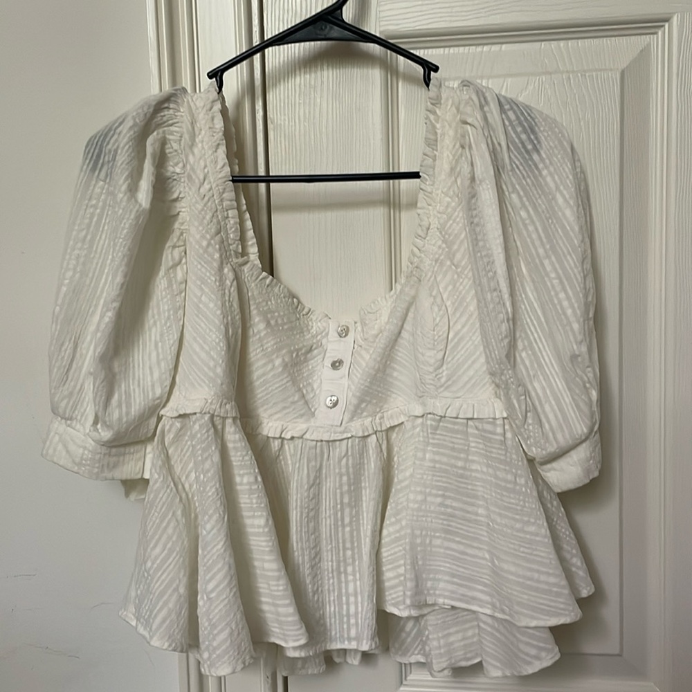 Free people cream babydoll top